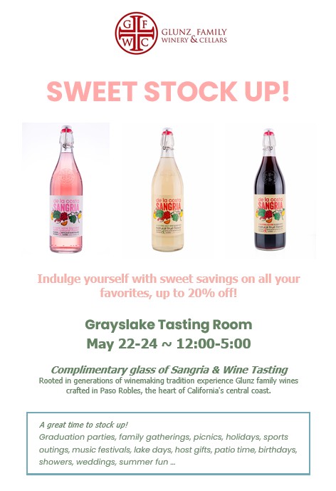 Sweet Stock-Up Sale at Glunz Family Winery & Cellars